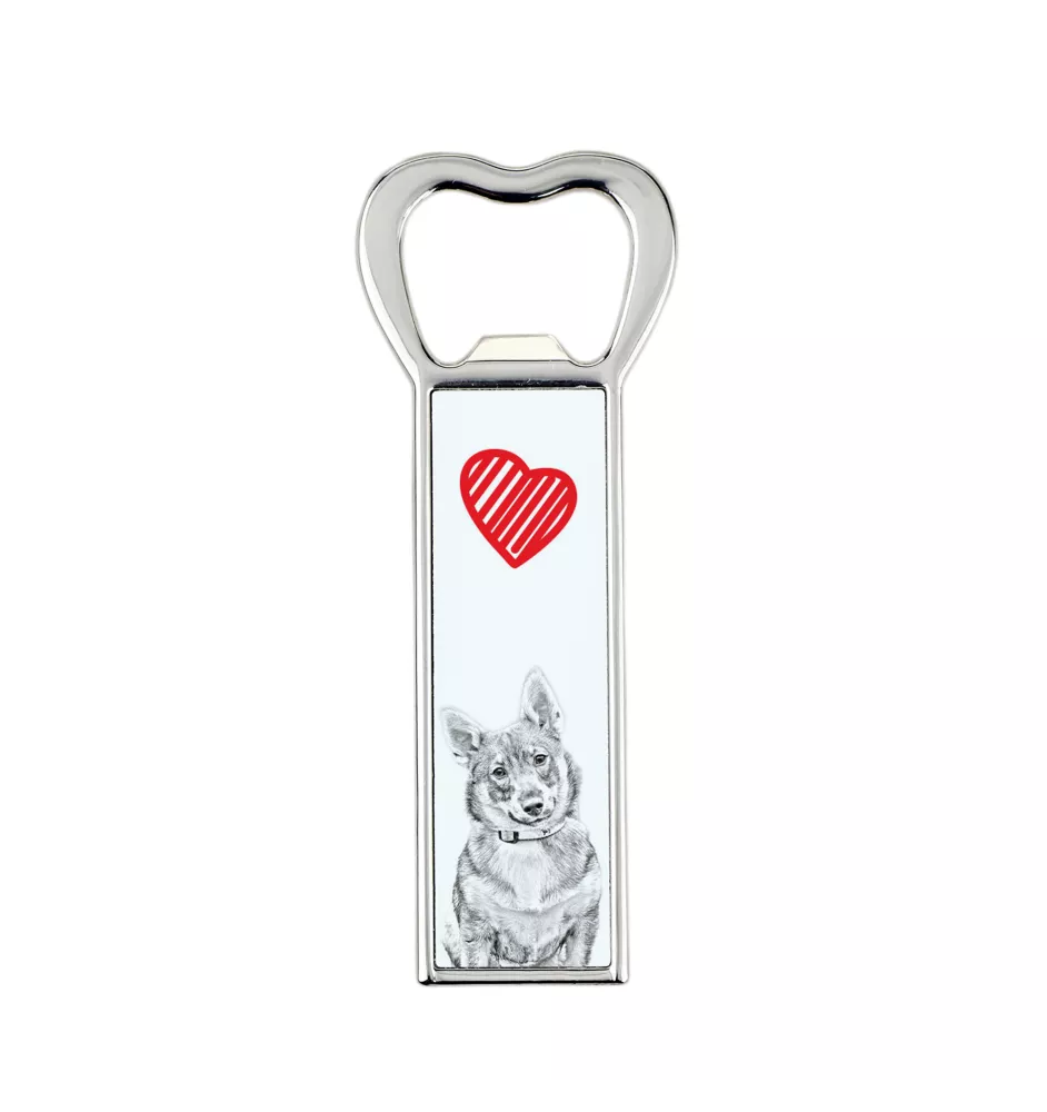Schwedischer Vallhund, Västgötaspets, Westgotenspitz - Flaschenöffner mit Hund, personalisierter Flaschenöffner für den Kühlschrank, ein einzigartiges Geschenk für Männer von der Marke Art-Dog