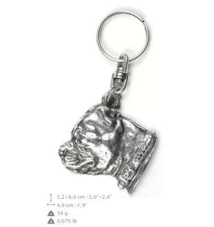 Staffordshire Bull Terrier, Staffy II - Silver-plated pendant with a dog in a decorative box, handbag decoration, backpack pendant by Art-Dog brand