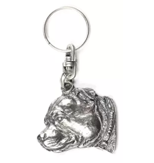 Staffordshire Bull Terrier, Staffie III - Pendentif argenté avec un chien dans une boîte décorative, décoration de sac à main, pendentif de sac à dos par la marque Art-Dog
