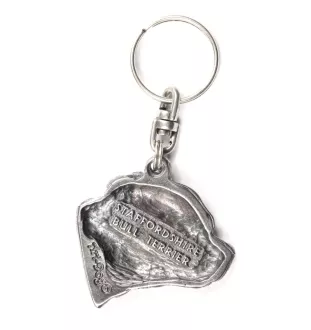 Staffordshire Bull Terrier, Staffy III - Silver-plated pendant with a dog in a decorative box, handbag decoration, backpack pendant by Art-Dog brand