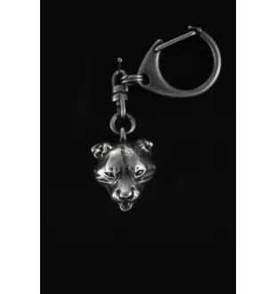 Staffordshire Bull Terrier, Staffy - Silver-plated key ring with a dog in a gift box, handbag decoration, backpack pendant by Art-Dog brand