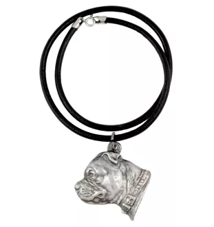 Staffordshire Bull Terrier, Staffie II - collier avec un chien, pendentif en plaqué argent pour les fans de chiens, bijoux uniques de la marque Art-Dog