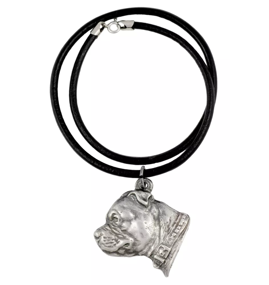 Staffordshire Bull Terrier, Staffy II - Necklace with dog, silver-plated pendant for dog fan, unique jewelry by Art-Dog brand