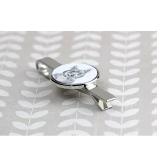 Swedish Vallhund, Swedish Cattle Dog, Swedish Shepherd - tie clip with a dog, personalized tie clip, a unique gift for a man from the Art-Dog brand