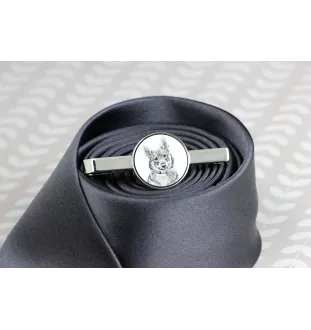Schwedischer Vallhund, Västgötaspets, Westgotenspitz - Krawattenklammer mit Hund, personalisierter Krawattenclip, einzigartiges Geschenk für Männer von der Marke Art-Dog