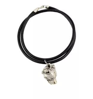 Staffordshire Bull Terrier, Staffordshire Bullterrier - Halskette mit Hund, versilberter Anhänger für Hundefans, einzigartiger Schmuck der Marke Art-Dog