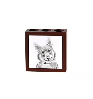 Vallhund suédois, Spitz des Wisigoths, Spitz des Visigoths - porte-stylo avec chien, organiseur de bureau avec impression, décoration de bureau personnalisée de la marque Art-Dog