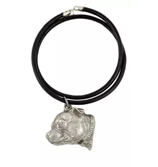 Staffordshire Bull Terrier, Staffie III - collier avec un chien, pendentif en plaqué argent pour les fans de chiens, bijoux uniques de la marque Art-Dog