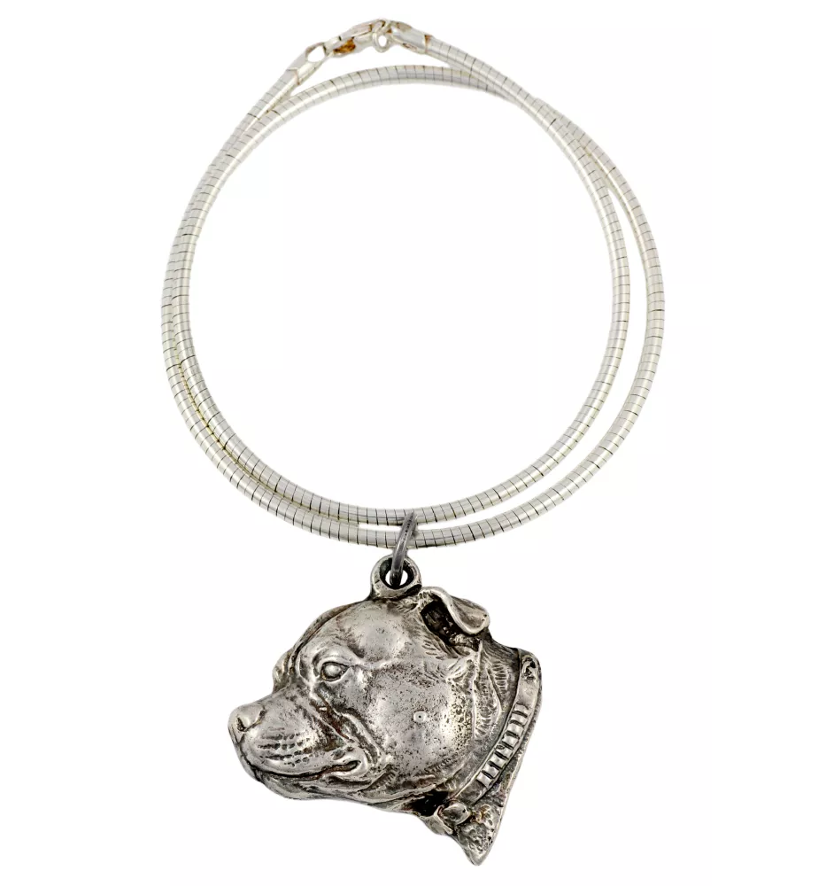 Staffordshire Bull Terrier, Staffordshire Bullterrier III - Hundehalsband, einzigartiger Schmuck für den Hundefan, einzigartiger Kreuzotter-Anhänger der Marke Art-Dog