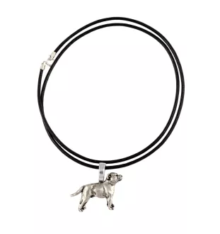 Staffordshire Bull Terrier, Staffordshire Bullterrier II - Hundehalsband, versilberter Anhänger für den Hundeliebhaber, dezenter Schmuck von Art-Dog