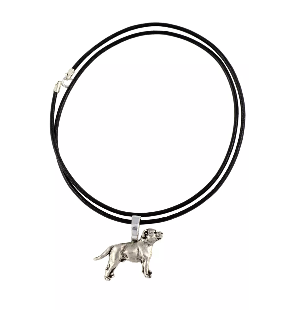 Staffordshire Bull Terrier, Staffy II - Dog necklace, silver-plated pendant for the dog lover, subtle jewellery by Art-Dog