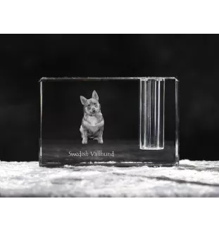 Vallhund suédois, Spitz des Wisigoths, Spitz des Visigoths - Porte-stylos, organiseur en cristal avec photo de chien, décoration de bureau unique par la marque Art-Dog