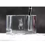 Schwedischer Vallhund, Västgötaspets, Westgotenspitz - Stifthalter, Kristallorganizer mit Hundefoto, einzigartige Schreibtischdekoration der Marke Art-Dog