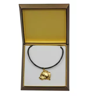 Staffordshire Bull Terrier naszyjnik pozłocony w pudełku Art-Dog