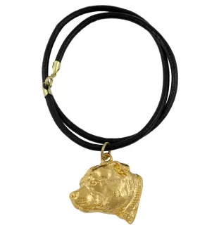 Staffordshire Bull Terrier, Staffy III - Dog necklace, gold-plated pendant for dog fan, unique jewellery by Art-Dog brand