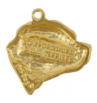 Staffordshire Bull Terrier, Staffy III - Dog necklace, gold-plated pendant for dog fan, unique jewellery by Art-Dog brand