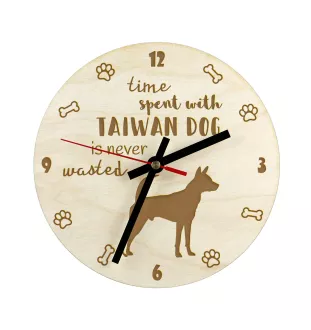 Taiwan Dog zegar ze sklejki większy Art-Dog