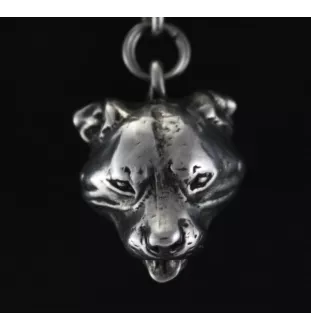 Staffordshire Bull Terrier, Staffordshire Bullterrier - Hundehalsband in Geschenkbox, versilbertes Medaillon für Hundefans, markanter Anhänger der Marke Art-Dog