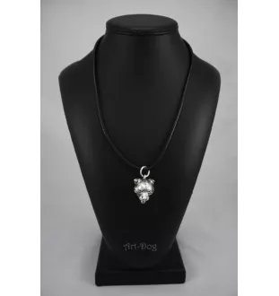 Staffordshire Bull Terrier, Staffie - Collier de chien dans une boîte cadeau, médaillon argenté pour fan de chien, pendentif remarquable de la marque Art-Dog