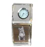 Swedish Vallhund, Swedish Cattle Dog, Swedish Shepherd - crystal clock with a photo, a photo of a dog in crystal, personalized desk clock by Art-Dog brand