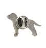 Staffordshire Bull Terrier, Staffie II  - Broche chien argentée, épingle élégante, décoration de revers de veste par la marque Art-Dog