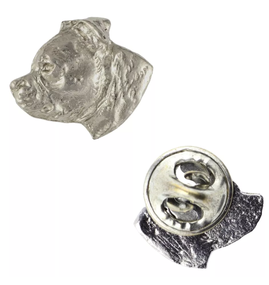 Staffordshire Bull Terrier, Staffordshire Bullterrier - Hundebrosche in Geschenkbox, elegante Anstecknadel, Reversnadel für Art-Dog Markenjacke