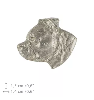 Staffordshire Bull Terrier, Staffordshire Bullterrier - Hundebrosche in Geschenkbox, elegante Anstecknadel, Reversnadel für Art-Dog Markenjacke