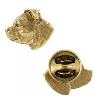 Staffordshire Bull Terrier, Staffordshire Bullterrier - Hundebrosche in dekorativer Box, elegante vergoldete Anstecknadel, Jackenbrosche der Marke Art-Dog