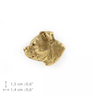 Staffordshire Bull Terrier, Staffy - Dog brooch in decorative box, elegant gold-plated pin, Art-Dog brand jacket pin