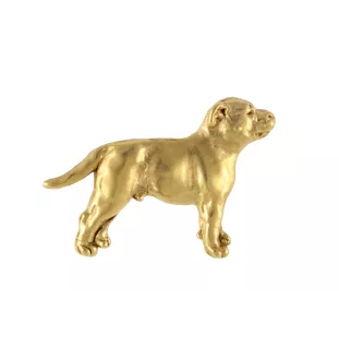 Staffordshire Bull Terrier, Staffie II - Broche de chien dans une boîte décorative, épingle élégante en plaqué or, épingle de veste de la marque Art-Dog