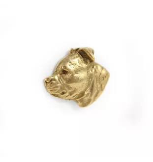 Staffordshire Bull Terrier, Staffie - broche plaquée or, ornement élégant pour chien, broche unique de la marque Art-Dog