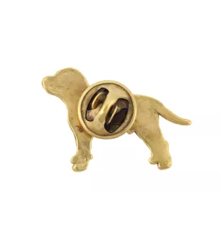 Staffordshire Bull Terrier, Staffie II - broche plaquée or, ornement élégant pour chien, broche unique de la marque Art-Dog