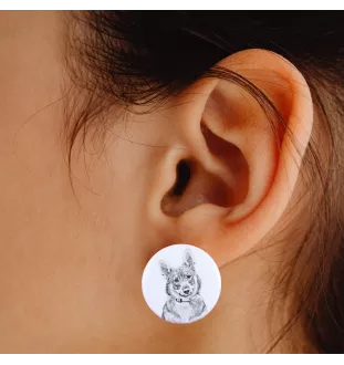 Vallhund suédois, Spitz des Wisigoths, Spitz des Visigoths - boucles d'oreilles uniques avec un chien, votre animal de compagnie sur un porte-clés, marque propre Art-Dog