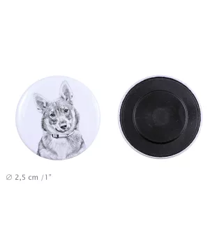 Vallhund suédois, Spitz des Wisigoths, Spitz des Visigoths - aimant avec un œil de chien, exceptionnellement léger, aimant puissant, produit fabriqué à la main par la marque Art-Dog