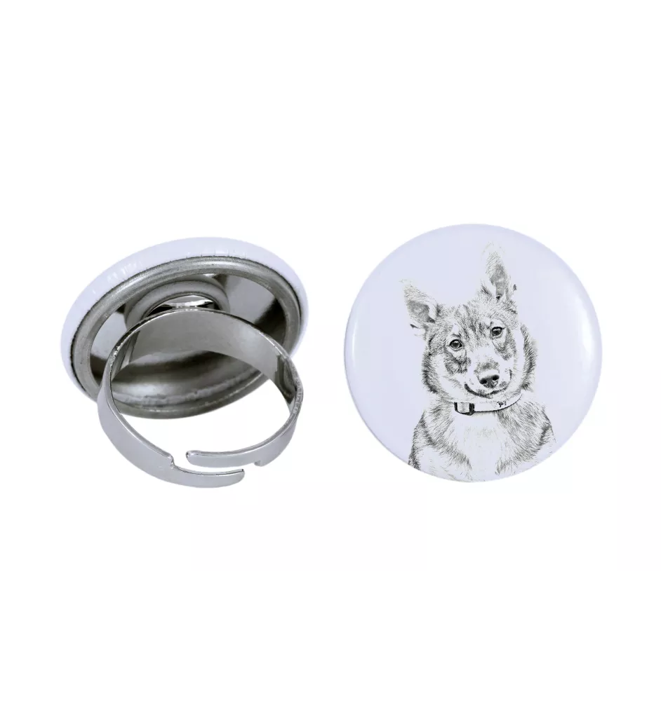 Schwedischer Vallhund, Västgötaspets, Westgotenspitz - Damen Schmuck mit dem Bild eines Hundes, handgefertigtes Produkt, Möglichkeit, Ihr eigenes Foto hinzuzufügen, Marke Art-Dog