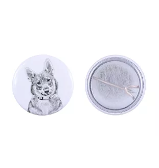 Schwedischer Vallhund, Västgötaspets, Westgotenspitz - Anstecknadel mit Ihrem Hund, fügen Sie Ihr eigenes Foto hinzu, Marke Art-Dog