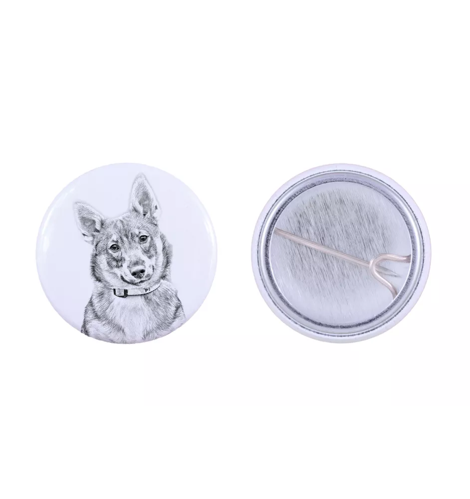 Szwedzki Vallhund przypinka z psem mała Art-Dog
