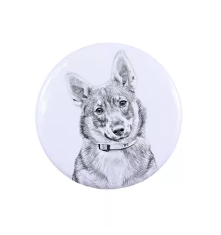 Szwedzki Vallhund przypinka z psem mała Art-Dog