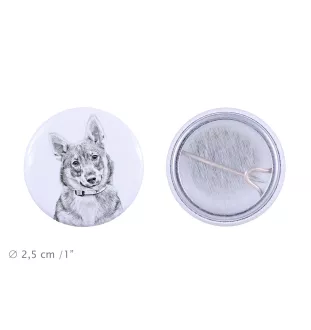 Schwedischer Vallhund, Västgötaspets, Westgotenspitz - Anstecknadel mit Ihrem Hund, fügen Sie Ihr eigenes Foto hinzu, Marke Art-Dog