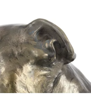 Staffordshire Bull Terrier, Staffy - dog bust, large statue, dog's head on stone base, decoration for office by Art-Dog brand