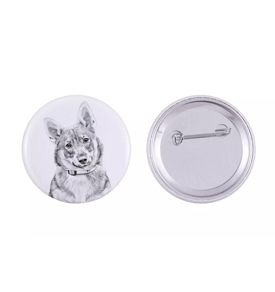 Vallhund suédois, Spitz des Wisigoths, Spitz des Visigoths - badge avec votre chien, ajoutez votre propre photo, marque Art-Dog