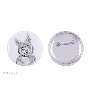 Szwedzki Vallhund przypinka z psem duża Art-Dog