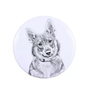 Swedish Vallhund, Swedish Cattle Dog, Swedish Shepherd - pin with your dog, add your own photo, Art-Dog brand