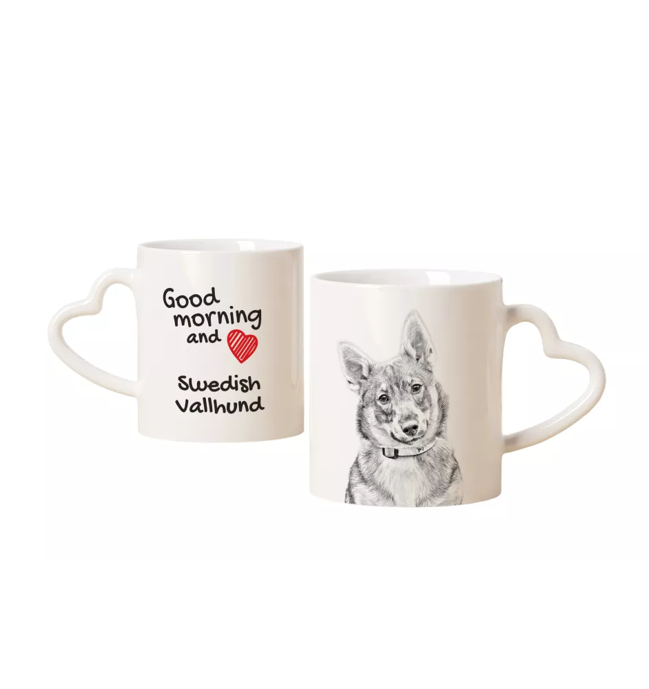 Swedish Vallhund, Swedish Cattle Dog, Swedish Shepherd - cup with a dog, adorable cup with a heart-shaped handle, universal gift from the Art-Dog brand