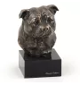 Staffordshire Bull Terrier, Staffie - Statue de chien, buste sur socle en pierre, sculpture, trophée pour exposition canine par la marque Art-Dog