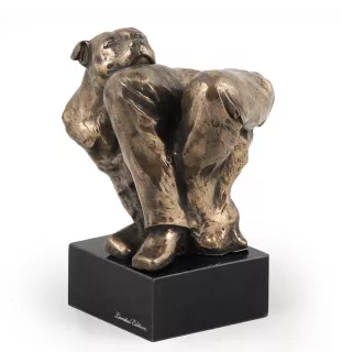 Staffordshire Bull Terrier, Staffordshire Bullterrier II - Hundestatue, Büste auf Steinsockel, Skulptur, Trophäe für Hundeausstellung der Marke Art-Dog