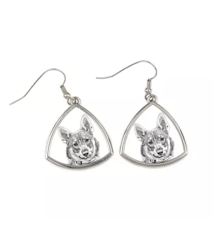 Vallhund suédois, Spitz des Wisigoths, Spitz des Visigoths - boucles d'oreilles avec chien, boucles d'oreilles pendantes avec photo, bijoux personnalisés avec impression de la marque Art-Dog
