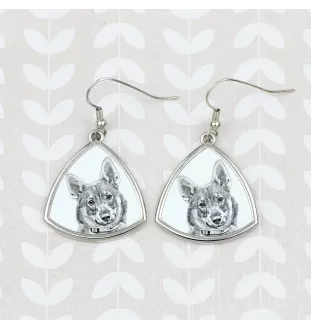 Vallhund suédois, Spitz des Wisigoths, Spitz des Visigoths - boucles d'oreilles avec chien, boucles d'oreilles pendantes avec photo, bijoux personnalisés avec impression de la marque Art-Dog