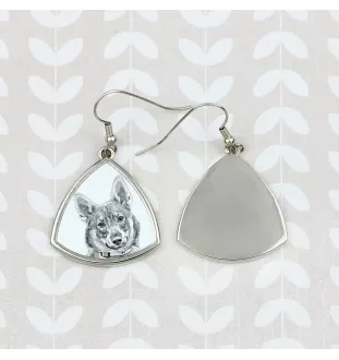 Vallhund suédois, Spitz des Wisigoths, Spitz des Visigoths - boucles d'oreilles avec chien, boucles d'oreilles pendantes avec photo, bijoux personnalisés avec impression de la marque Art-Dog