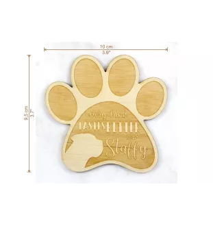 Staffordshire Bull Terrier podkładka pod kubek ze sklejki Art-Dog